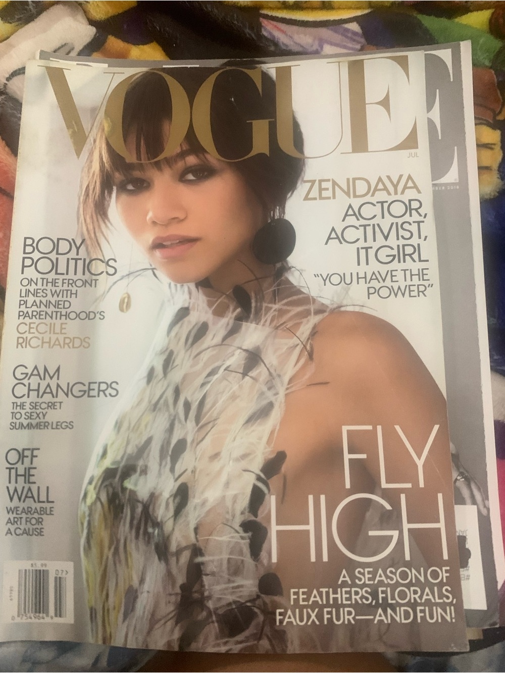 Vogue Magazine Cover - Gold, White, Black zendaya july 2017